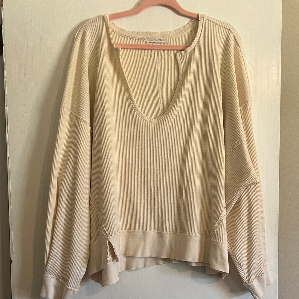 We The Free Oversized Waffle Knit Sweater